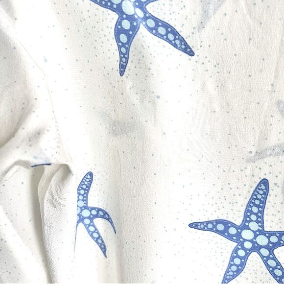 Rixo London Starfish Jane Ruffle-trimmed printed silk-crepe blouse Size Small - Picture 10 of 16